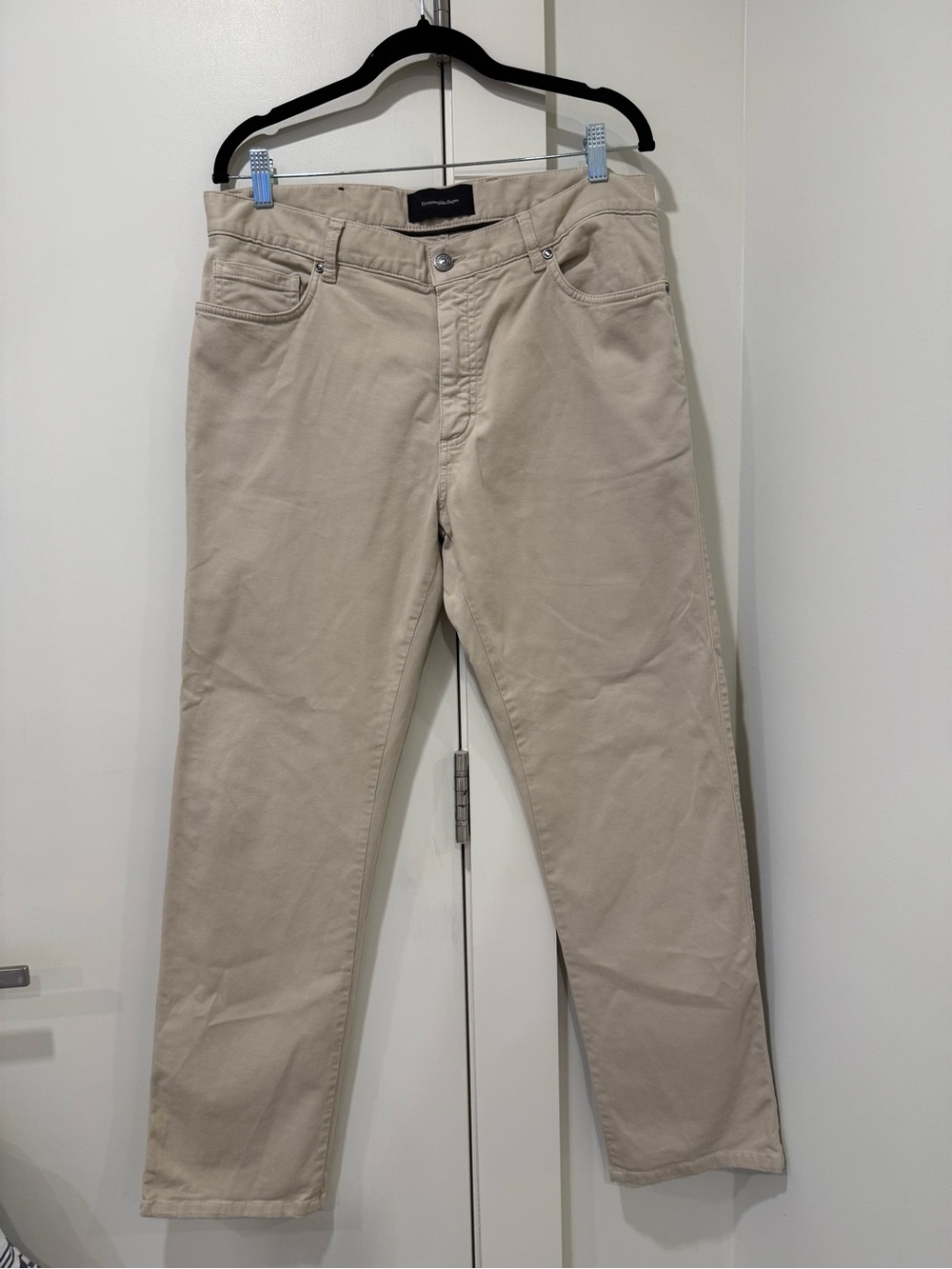 Ermenegildo Zegna Beige/off white Chino Cotton straight leg Trouser Pants